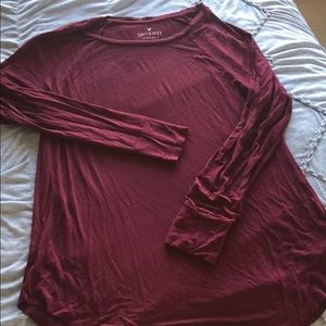 Maroon long sleeve T-shirt